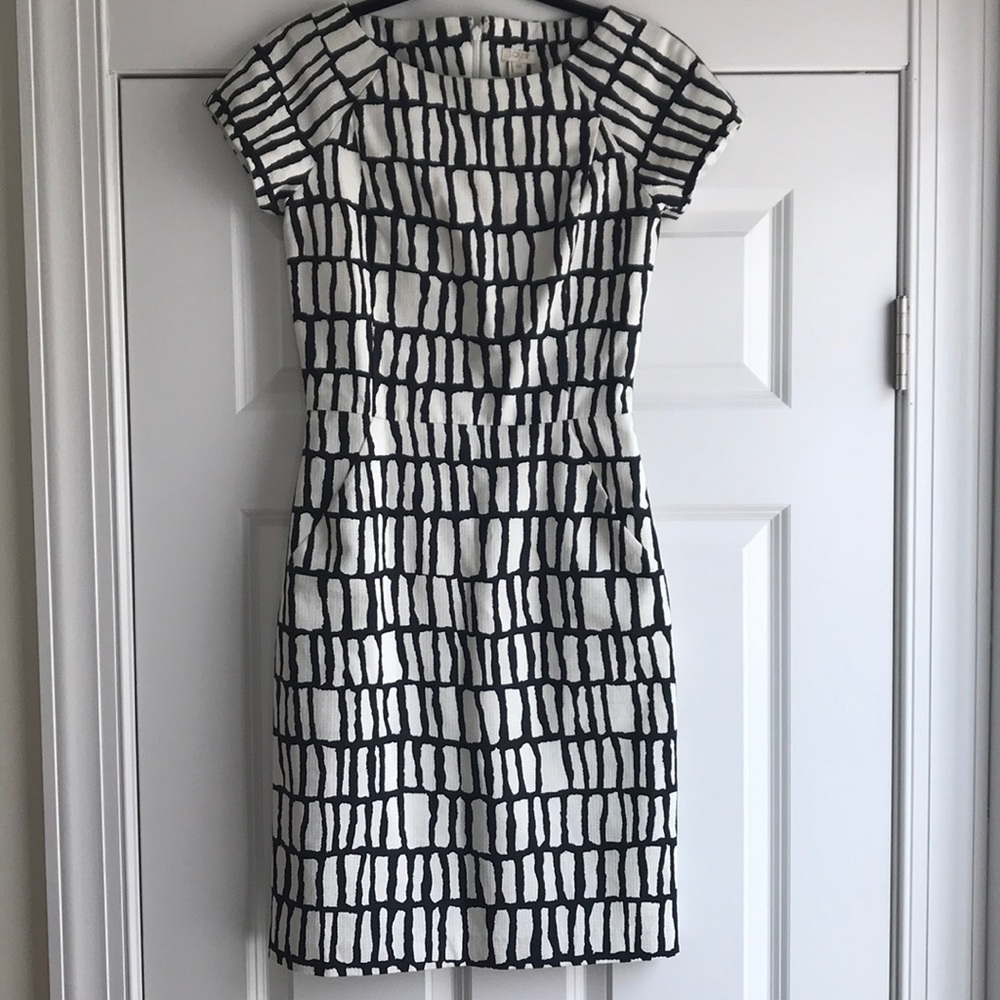 J.Crew Black and Cream Tailored Dress